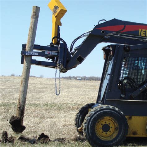 cinching vertical post removal skid steer|skid steer for fence post.